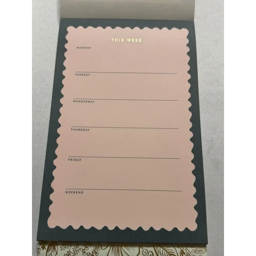Rifle Paper Co. Garden Party Tiered Notepad Notes, To Do, This Week Gold Foil